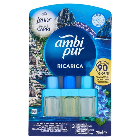 Ambi Pur Profumatore per Ambienti Elettrico Ricarica 3Volution, Brezza di Capri 20 ml